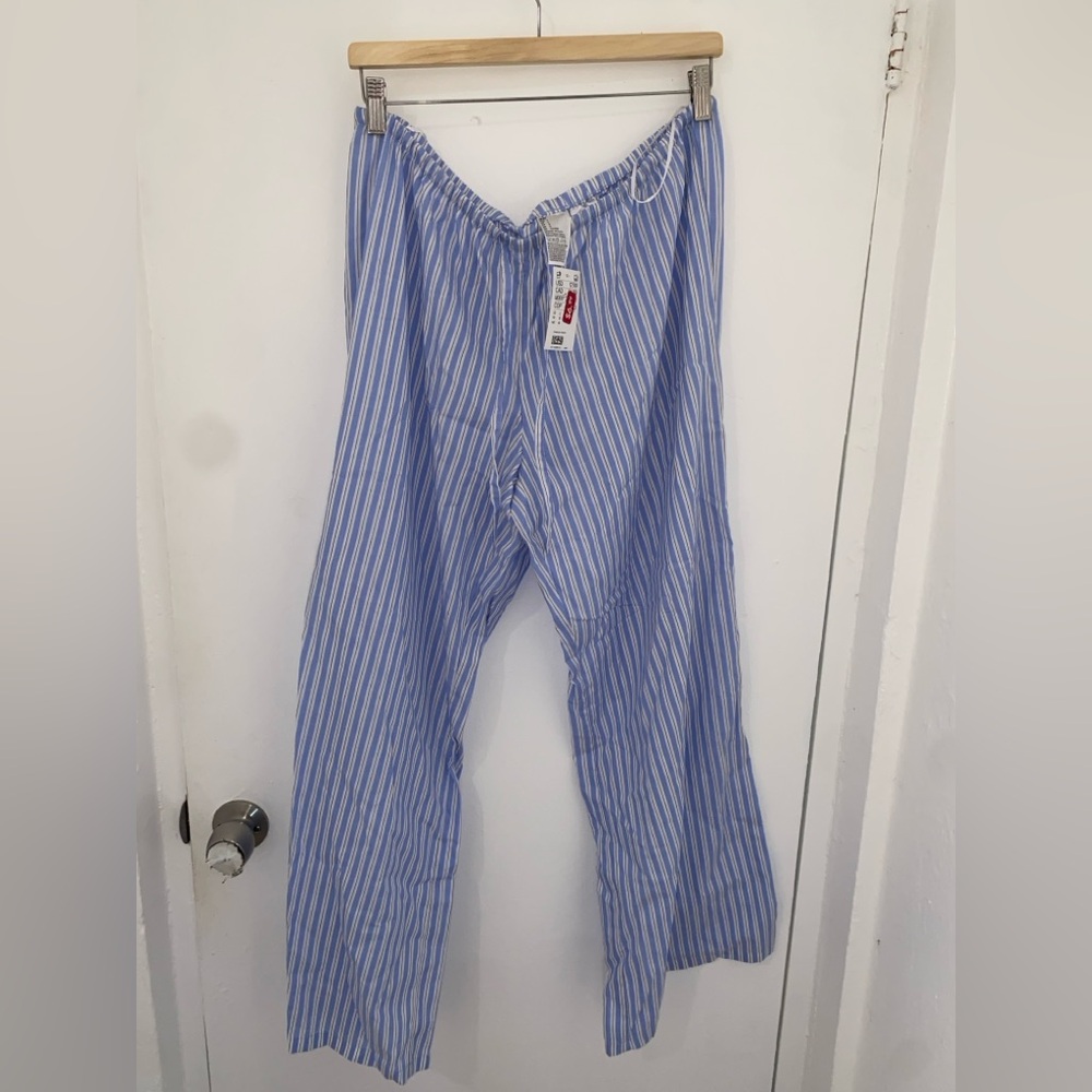 H&M Blue and White Striped Pants